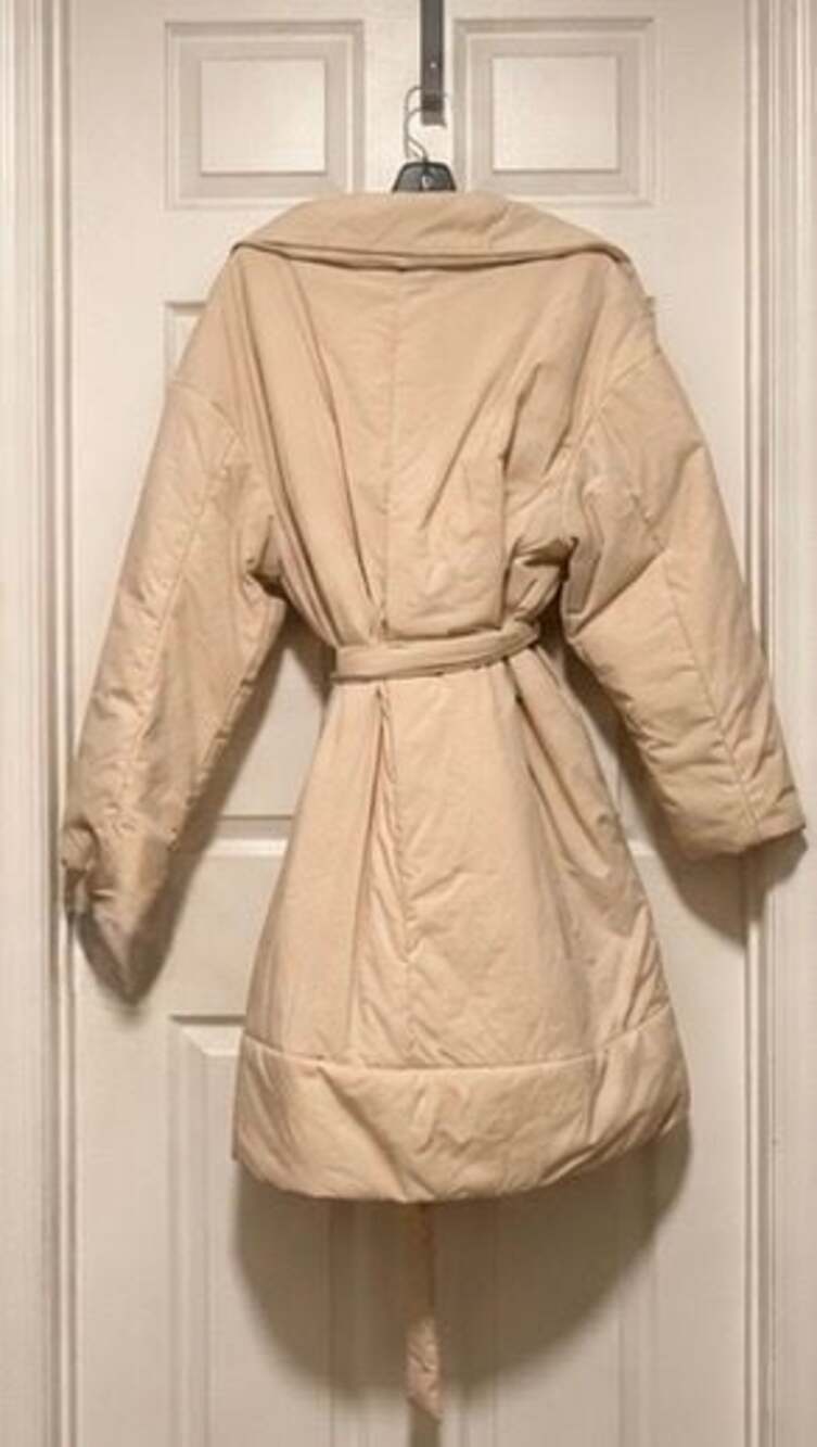 A New Day Women's Belted Water Resistant Puffer Coat Cream XL